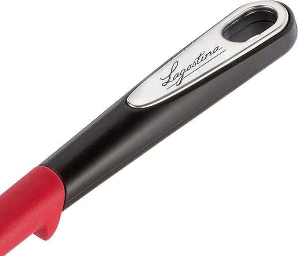Lagostina Ingenio Smart Spatola con Anello Antiscivolo, Ideale per Pentole Antiaderenti, Ergonomica, Plastica e silicone, Nero e Rosso - 3