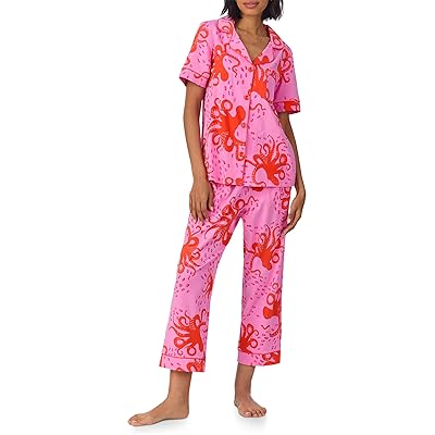 Bedhead PJs Cotton Knit Short Sleeve Cropped PJ Set Women