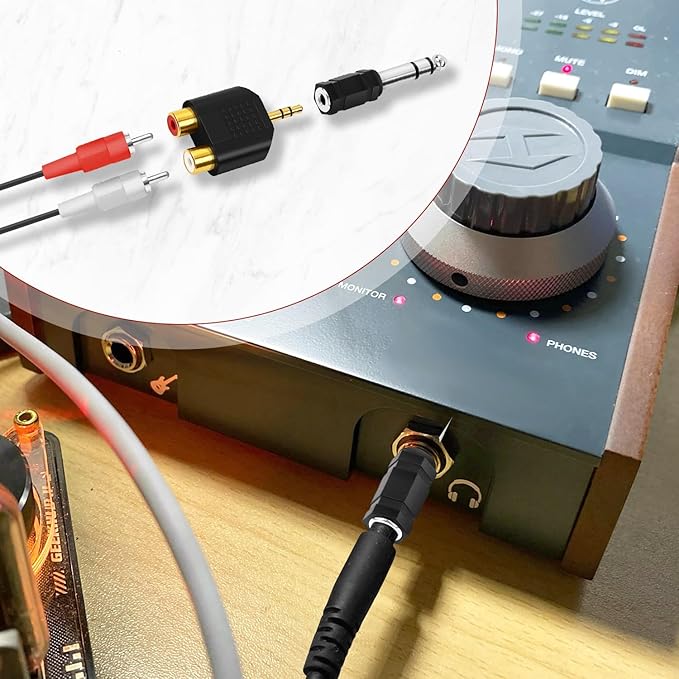 Adaptador Divisor de Audio 3.5mm a RCA, 2 Unidades, Negro miniatura 6