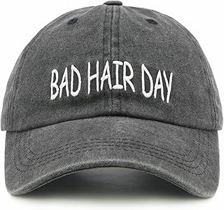 Women's Bad Hair Day Hat, Embroidered Adjustable Mom Baseball Cap