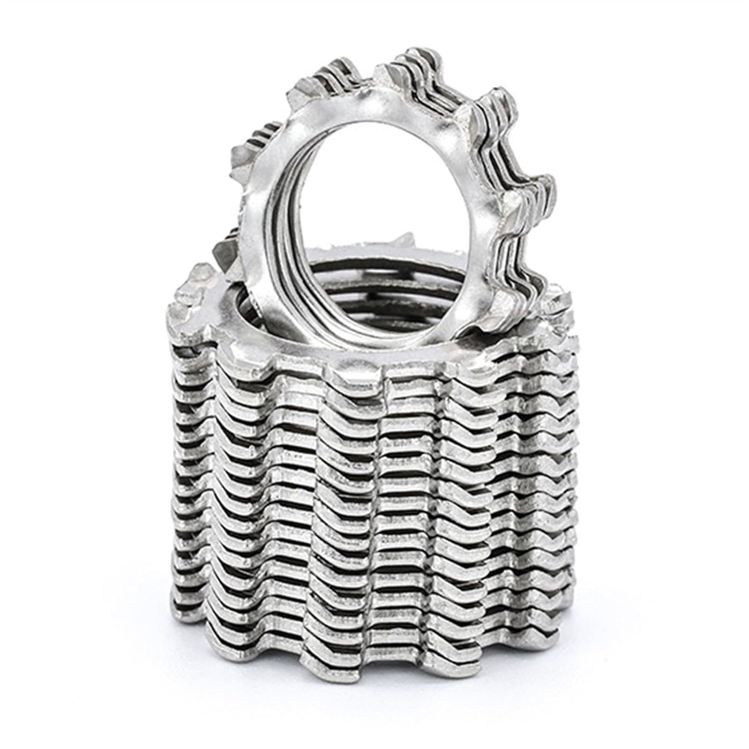 410Pcs/Box M3 M4 M5 M6 M8 M10 M12 M14 M16 304 Stainless Steel Serrated External Tooth Lock Washer Kit Toothed Gasket Box Set