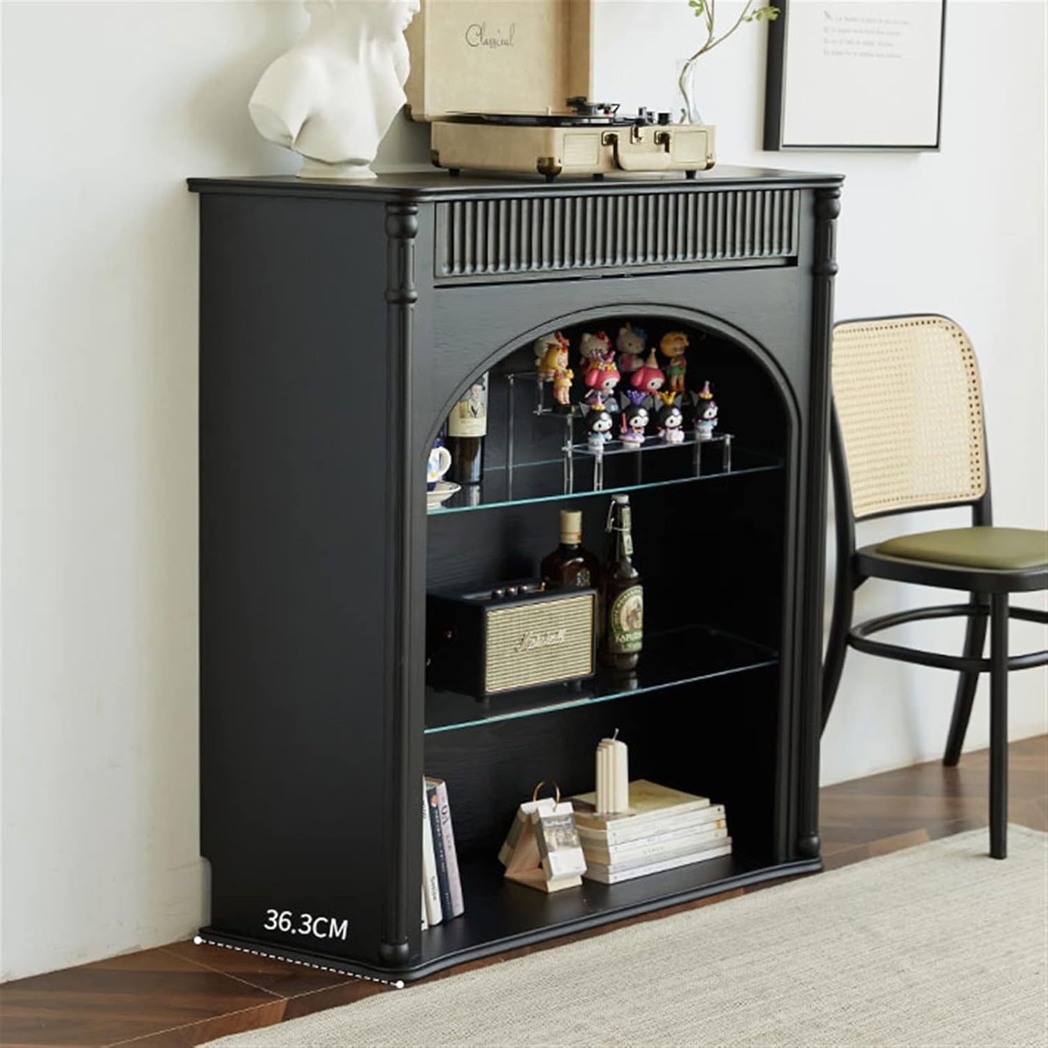 Fireplace Mantel Surround Vintage Mantel Cabinet Living Room Decorative Fireplace Mantel Cabinet French Minimalist Mantel Shelf Shelving Cabinet Black Walnut Furniture Decoration Around Fireplace