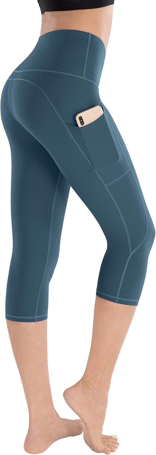 LifeSky Women Yoga Leggings Pants: High Waist Tummy Control 4-Way Stretch Yoga Pants with 3 Pockets for Ladies - Compression Anti-Squat Proof Tights for Workout Gym Running Athletic Exercise Fitness