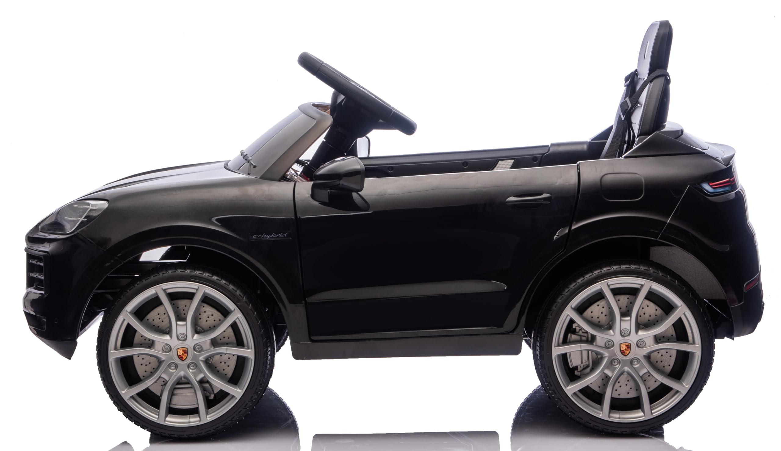 Porsche Cayenne Macchina Elettrica per Bambini 12V con Telecomando Cintura a 3 Punti Fari a Led Bluetooth Auto Elettrica Full Optional Nero