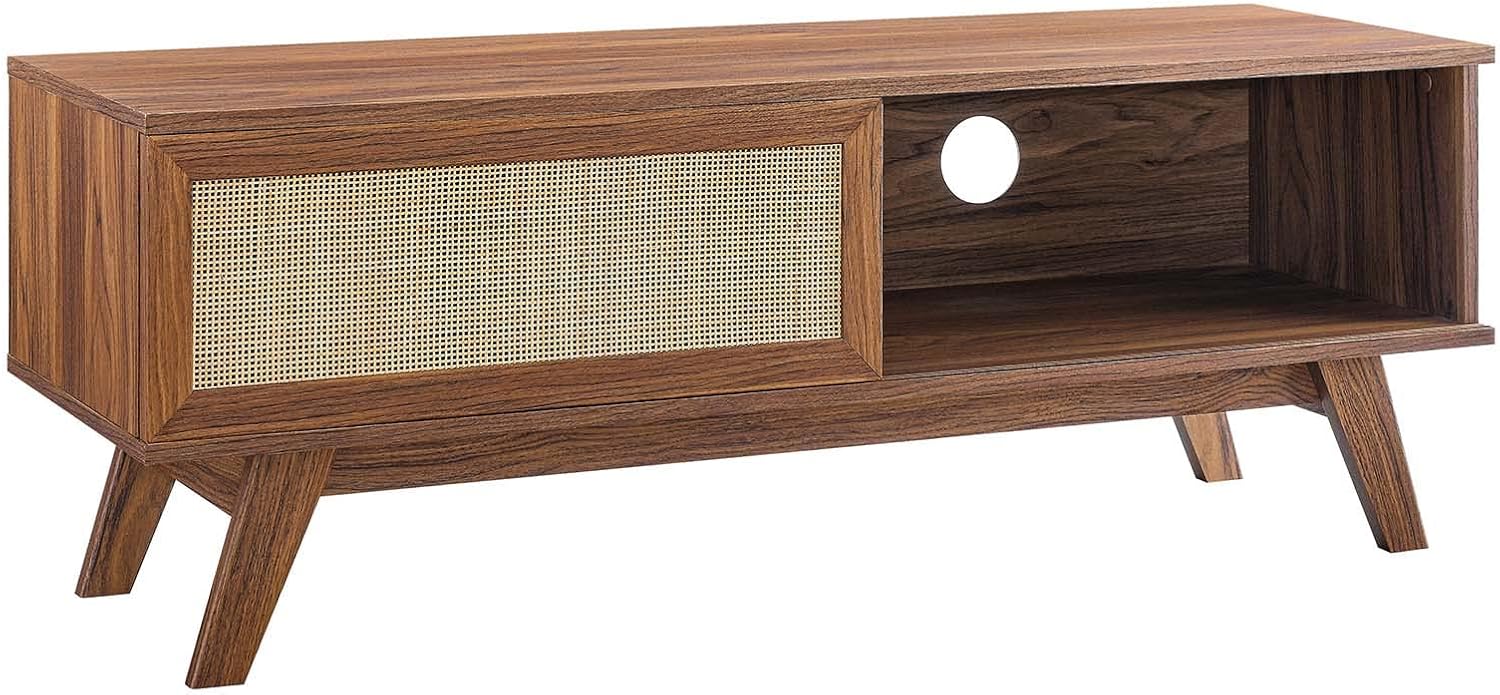 Modway Soma 47" Rattan TV Stand in Walnut
