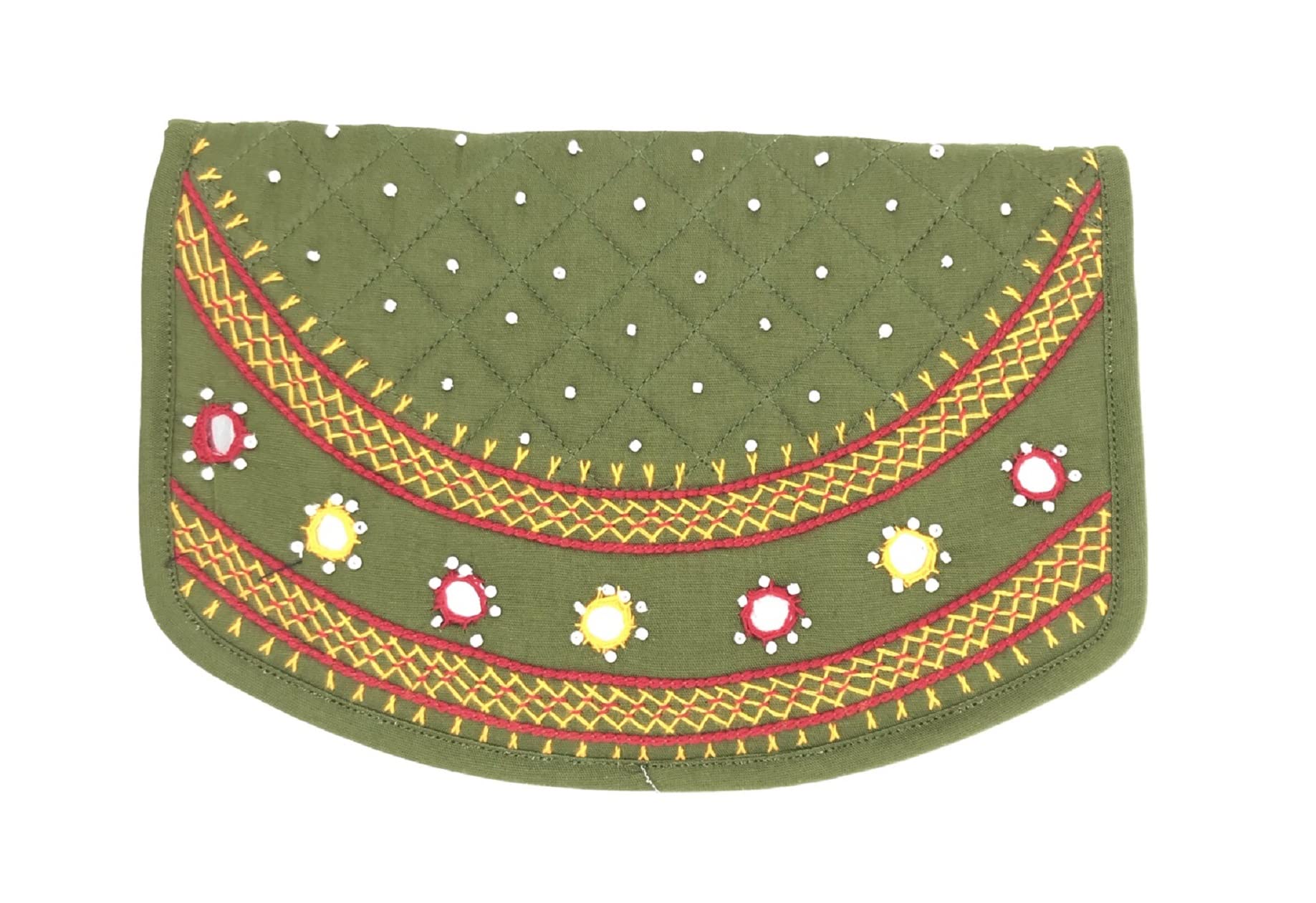 Women Hand Purse Banjara Designer Clutch Girls Cotton Handmade Ladies Wallet Embroidered Sankranti Gifts Birthday Gift Sister | Medium 8.5 Inch Original Mirror Beads Work-image-41