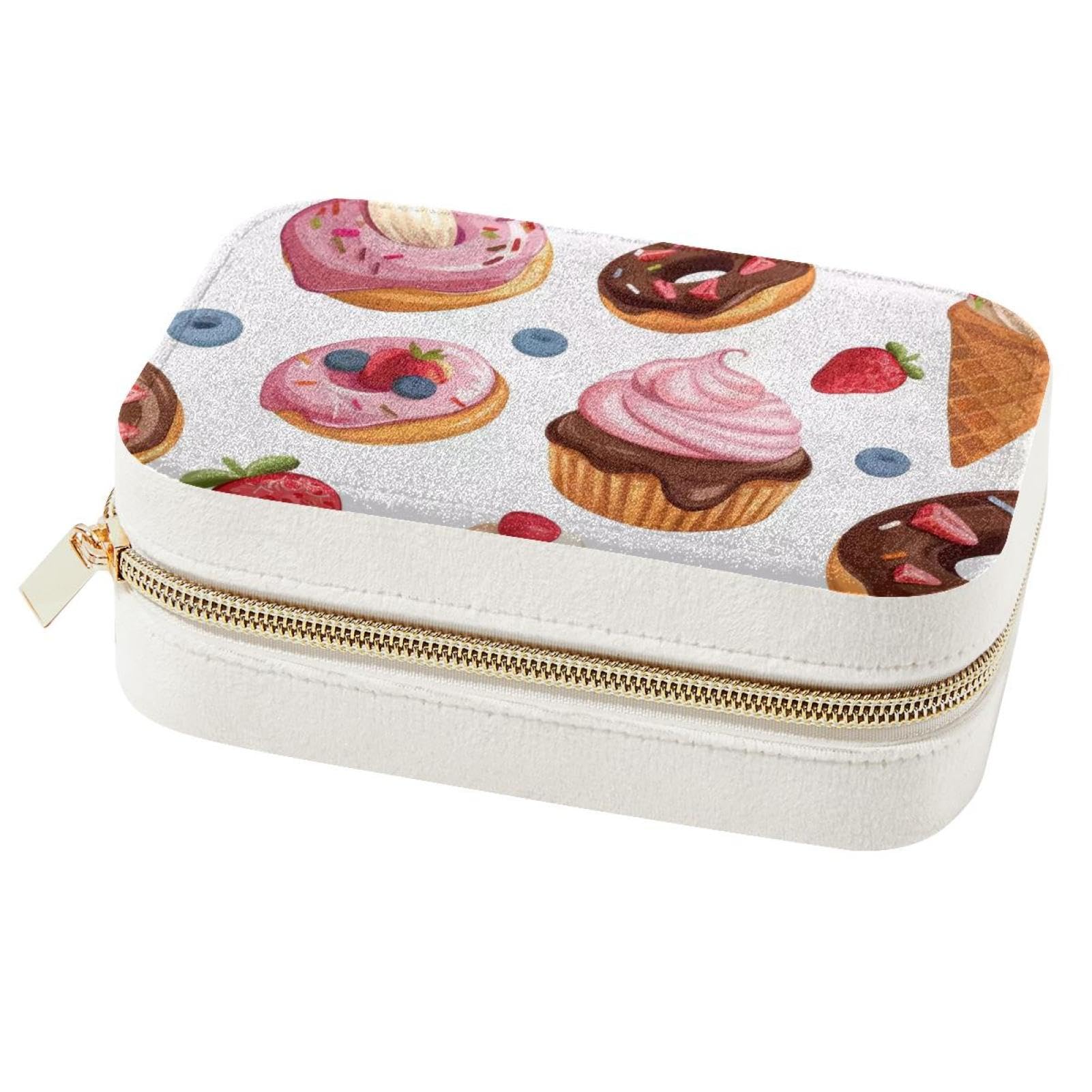 Boîte à bijoux portable en donut idéale pour glisser vos bagues et colliers dans le sac