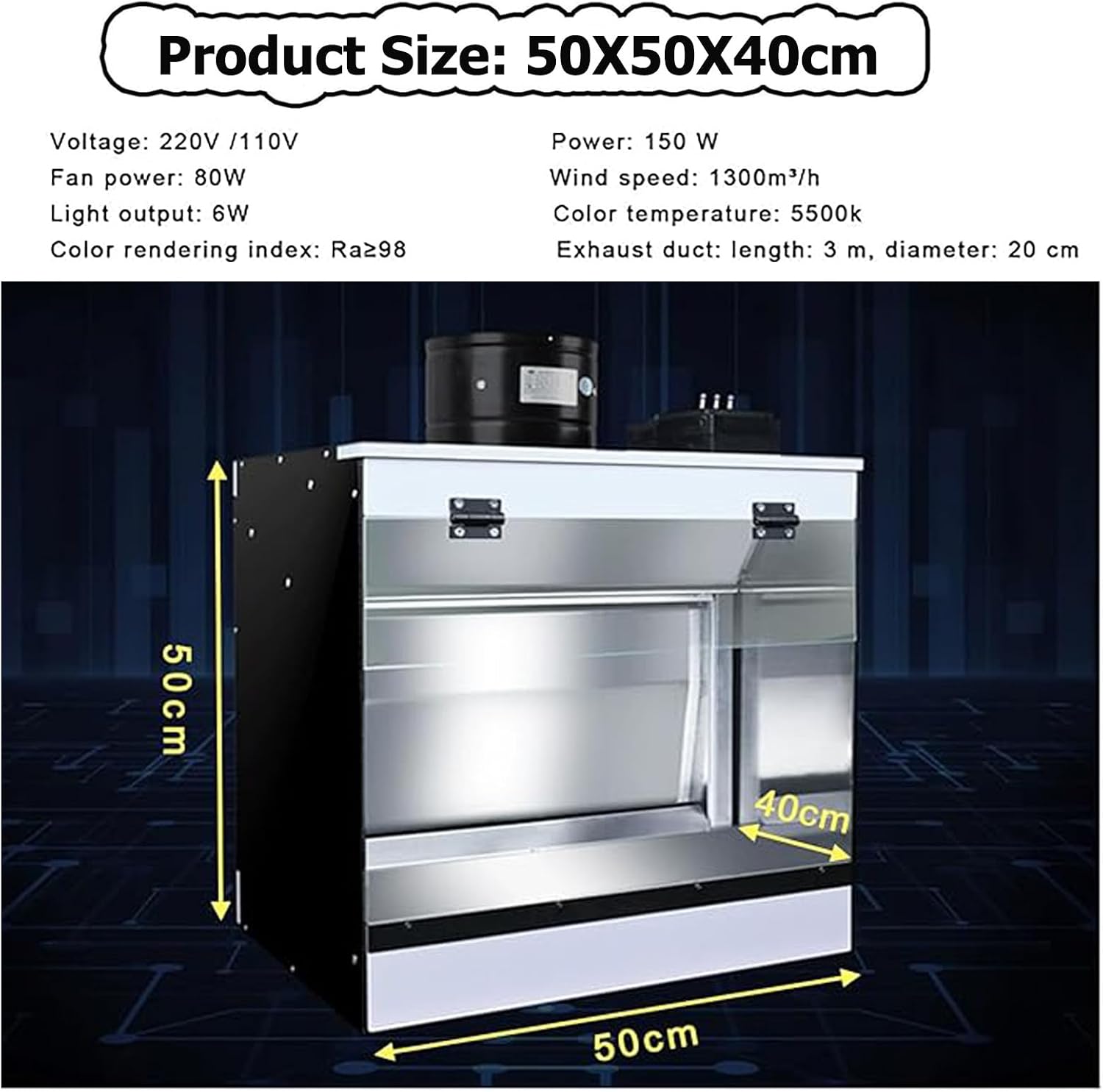 Water Spray Booth for Model Painting, Portable Airbrush Spray Station with Exhaust Fans, LED Lighting & Removable Water Tank, Ideal for DIY Crafts & Hobby Projects