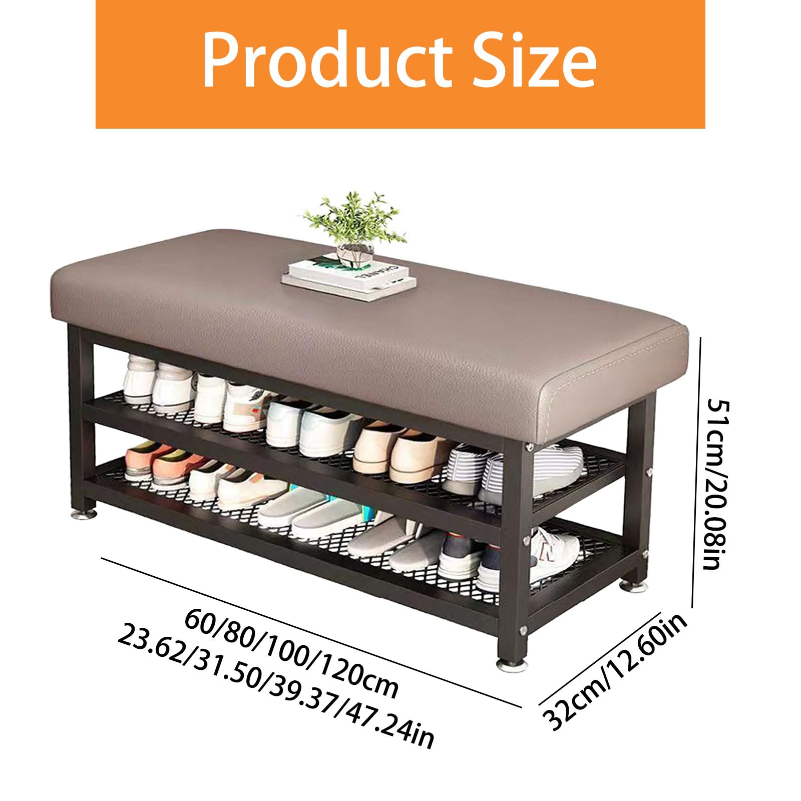 Metalowa szafka na buty z siedziskiem do przedpokoju i salonu, szara 39 dł. x 30 cm szer. x 50 cm wys. (100 x 32 x 48 cm) – Sto Solut.