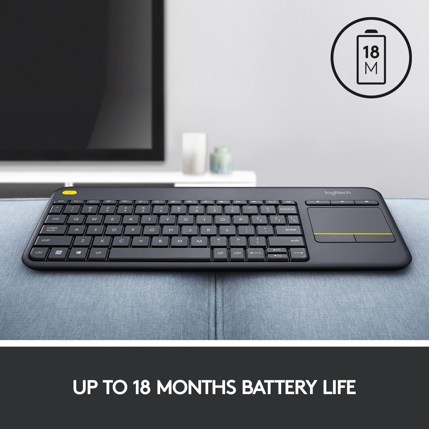 Logitech K400 Plus Wireless Touch Keyboard Black — view 6