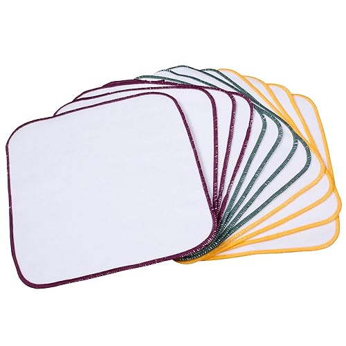 Miniatura 5 de OsoCozy Toallitas para bebé de franela de rizo. Dos capas. Terciopelo de rizo en un respaldo de franela, color marfil sin blanquear, 100% algodón. 3