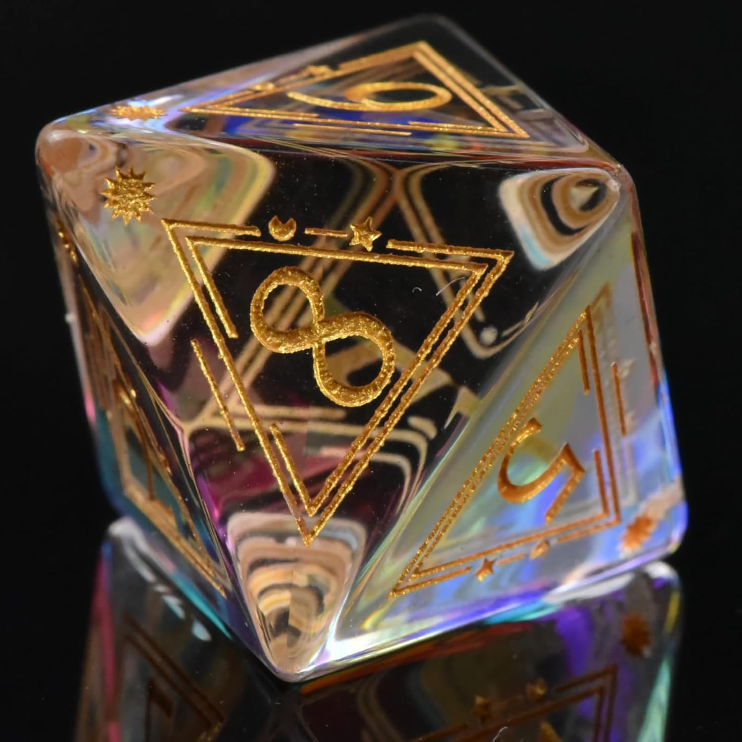 Prism Glass DND Dice Set with an Iron Box for DND COC Role Playing dice Games and Board Games Gift (Prism Glass)