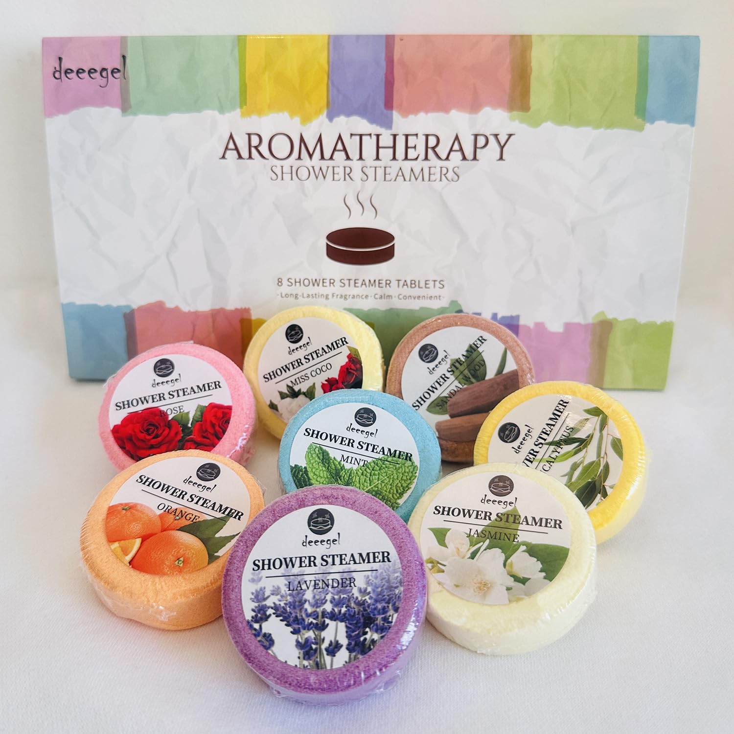 Shower Steamers Aromatherapy Birthday Gifts for Women-8 Pack (1.41oz/40g) Mothers Day Gifts,Gifts for Grandma,Wife,Mothers, Stress Relief and Relaxation Gifts for Women and Men,Created Home SPA