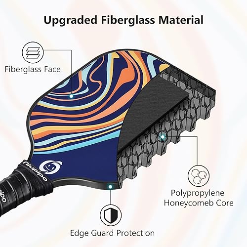 Miniatura 2 de niupipo Pickleball Paddles Set of 24, USAPA Approved Lightweight Pickleball Rackets, Durable Fiberglass Surface with Polypropylene Honeycomb Core,