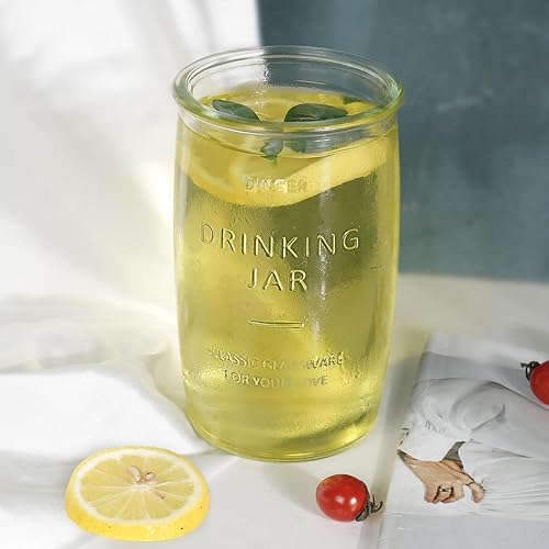 Miniatura 8 de Juego de 6 vasos de vidrio de 20 onzas, vasos elegantes y modernos para bebidas frías, cócteles y bebidas.