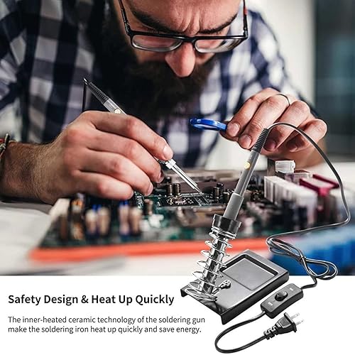 Vista 7 de 60W Soldering Iron Kit 110V Adjustable Temperature Welding Tools Soldering Iron Multimeter Tool Set with Soldering Iron Tip Soldering Iron Stand