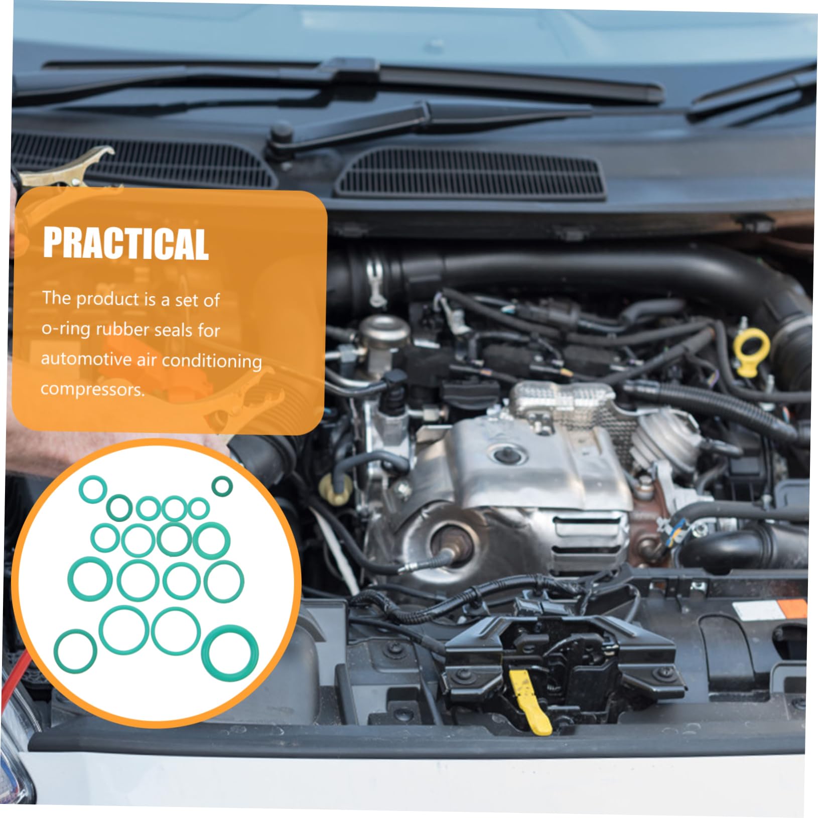 ULTECHNOVO 1080pezzi Guarnizioni Per Compressore Di Condizionatore Auto Di Anelli Butilica Resistente Adatti Per Vari Modelli Di Veicoli Impermeabili e Anti-perdite