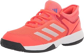 adidas Adizero Club Tennis Shoe, Solar Red/Silver Metallic/Blue Fusion, 6 US Unisex Big Kid