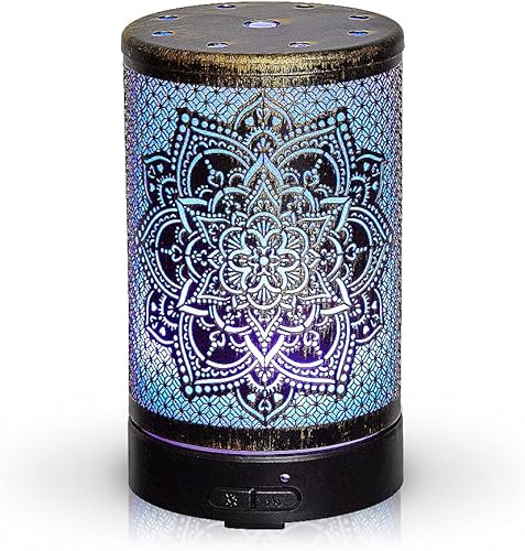 Miniatura 12 de AROMAR Difusor de aceite ultrasónico esencial, humidificador de niebla fría y difusor de metal de aromaterapia para aceites esenciales con apagado