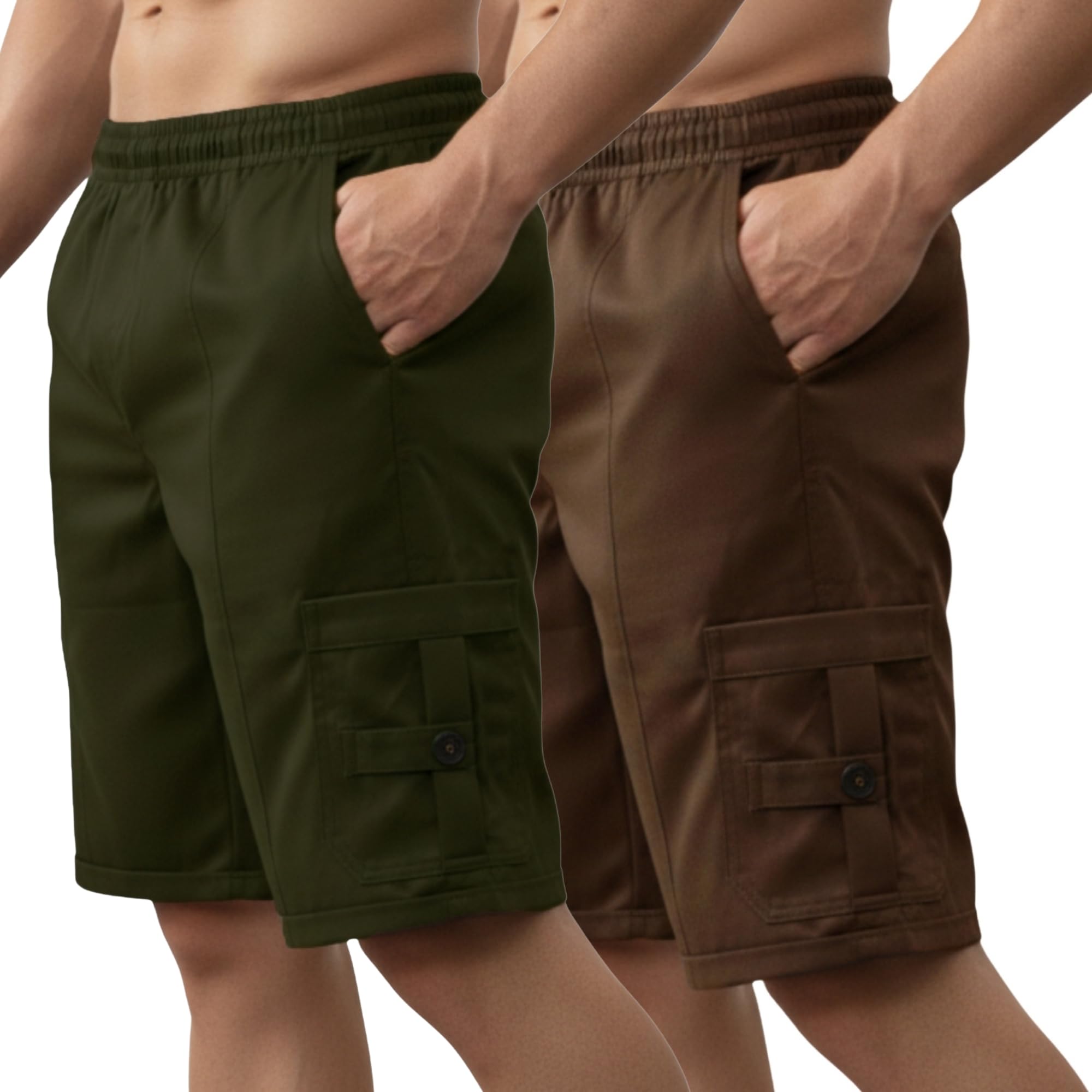 ninq Men’s Half Cargo Shorts Featuring a Slim Yet Relaxed fit, Designed for Comfort. Stylish Casual Shorts with Functional Pockets, Perfect for Casual wear.-picture-19
