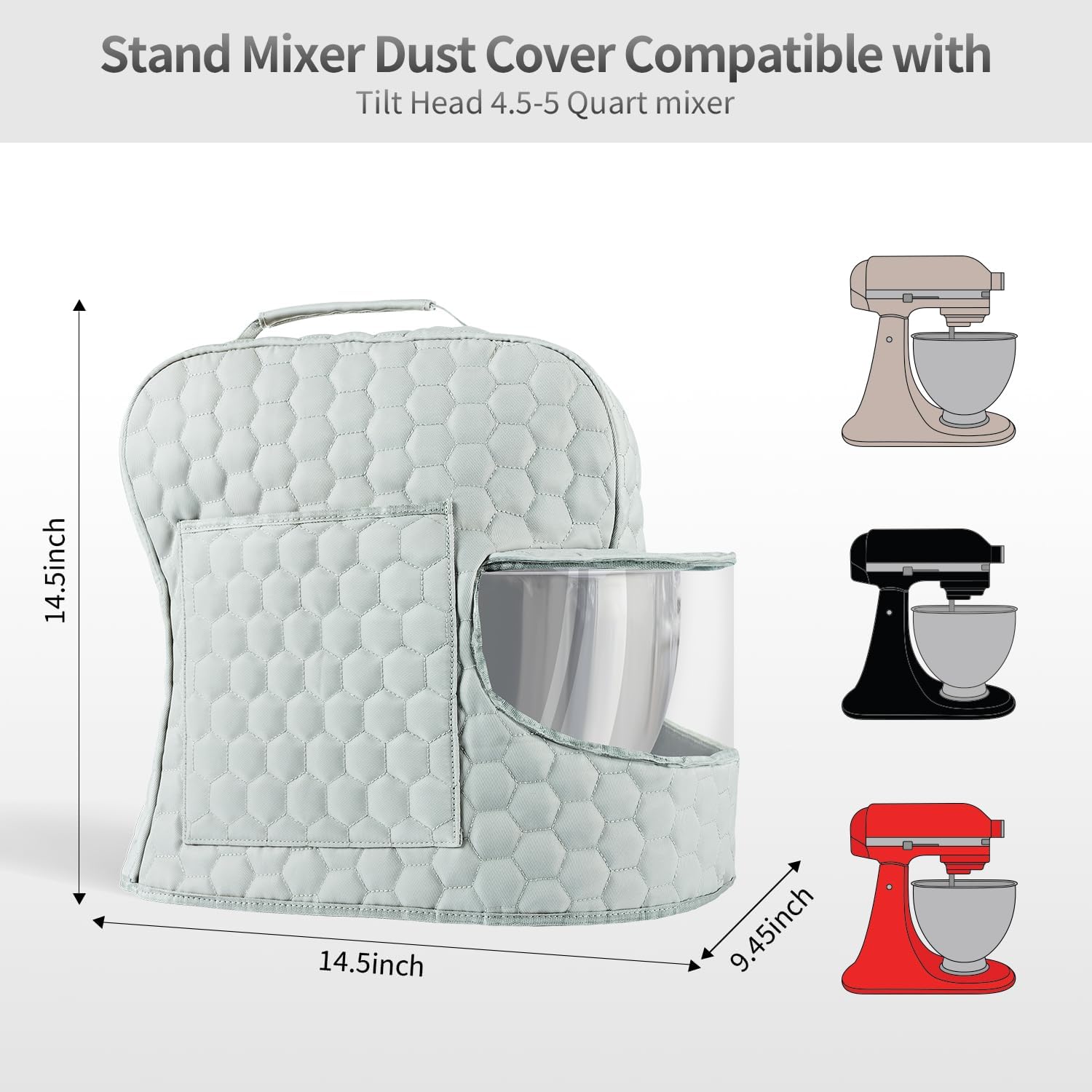 Stand Mixer Cover Compatible with KitchenAid 4.5/5 Quart Tilt Head image 2