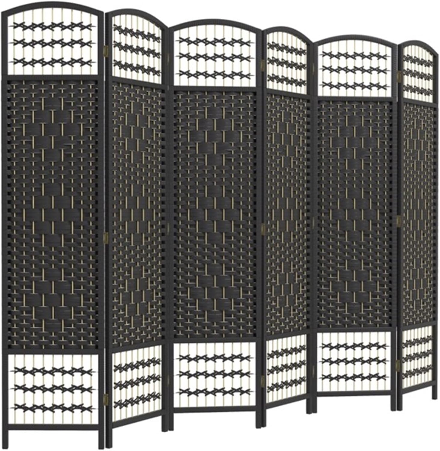 Screen partition Room partition Folding Screen 6-Piece Folding Screen Suitable for Living Room Bedroom Entrance Door Black