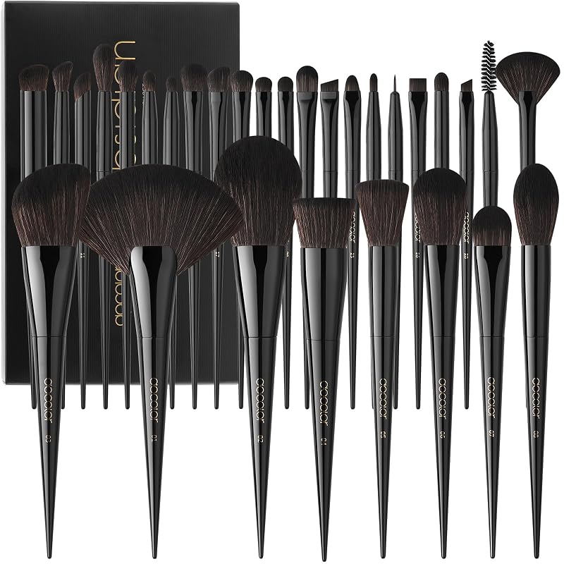 Kit de 30 pincéis de maquiagem docolor Black Obsidian com fibras sintéticas