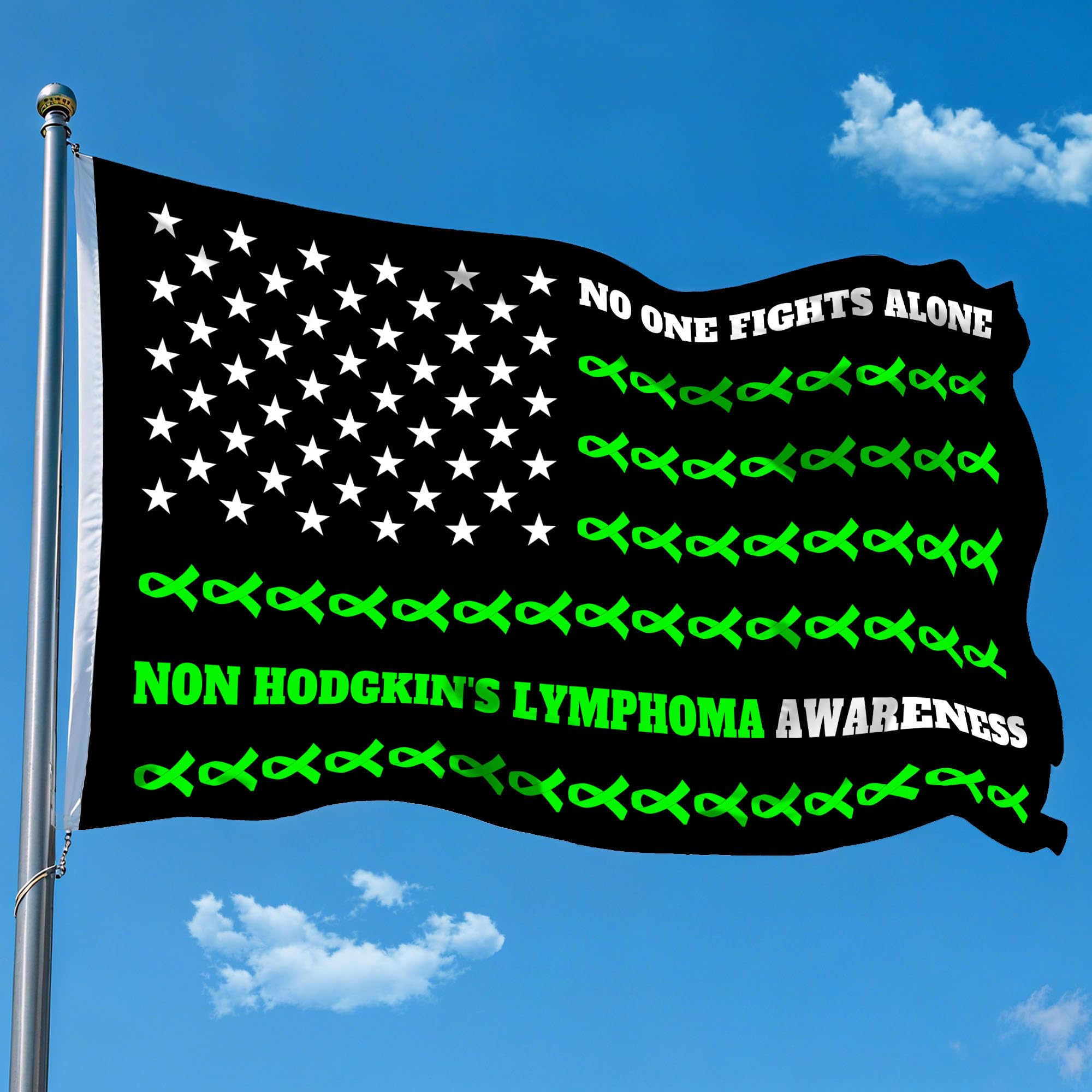 No One Is Fights Alone Mental Health Awareness Usa American Flag 3x5 Ft Double-Sided Printed Indoor/Outdoor Flag For Outside Polyester Fabric Banner With 2 Bras