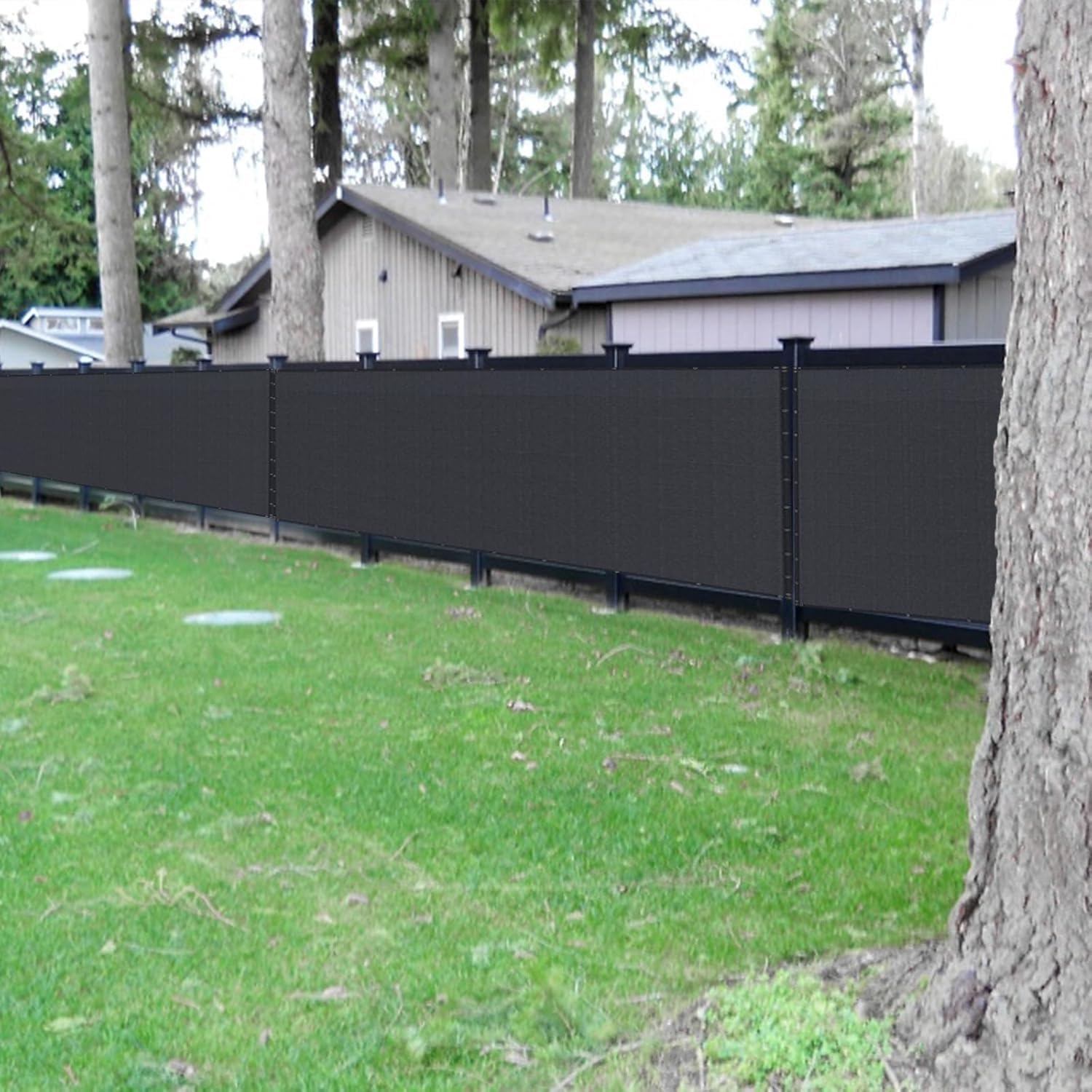 8ft x 50ft Black Privacy Screen Fence 90% Blockage Heavy Duty Fencing Mesh Shade Net Cover for Outdoor Wall Garden Backyard Porch Patio Balcony