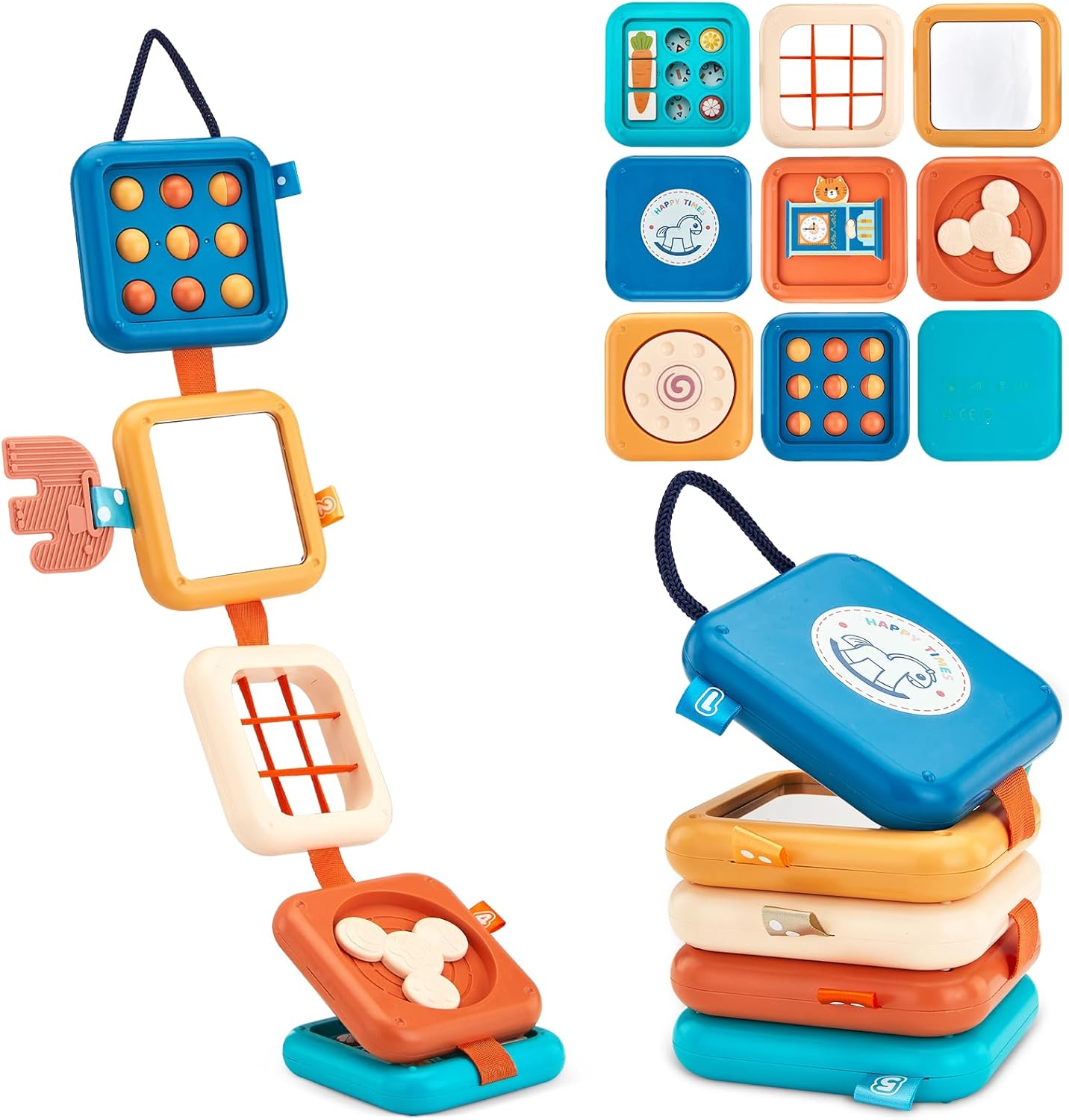 Busy Board for 1 Year Old,Travel Toys for Toddlers 1-3,Montessori for 1 2 Year Old Boy Girl,Airplane Toys for Toddlers,Busy Board Cube Toy for 12-18 Months