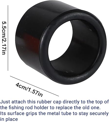 Miniatura 2 de OSTARE Protector de inserción de tubo de soporte de caña de pescar de goma negra, ajuste tubo de 2 pulgadas (1.969 in a 2.008 in) 8 piezas