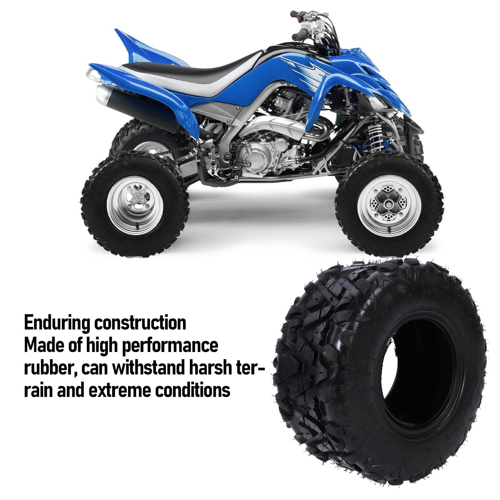 Luocute Opona ATV -10, Gumowa Opona Bezdętkowa 6PR o Dużej Wytrzymałości do Kosiarki Ogrodowej ATV UTV Go Kart