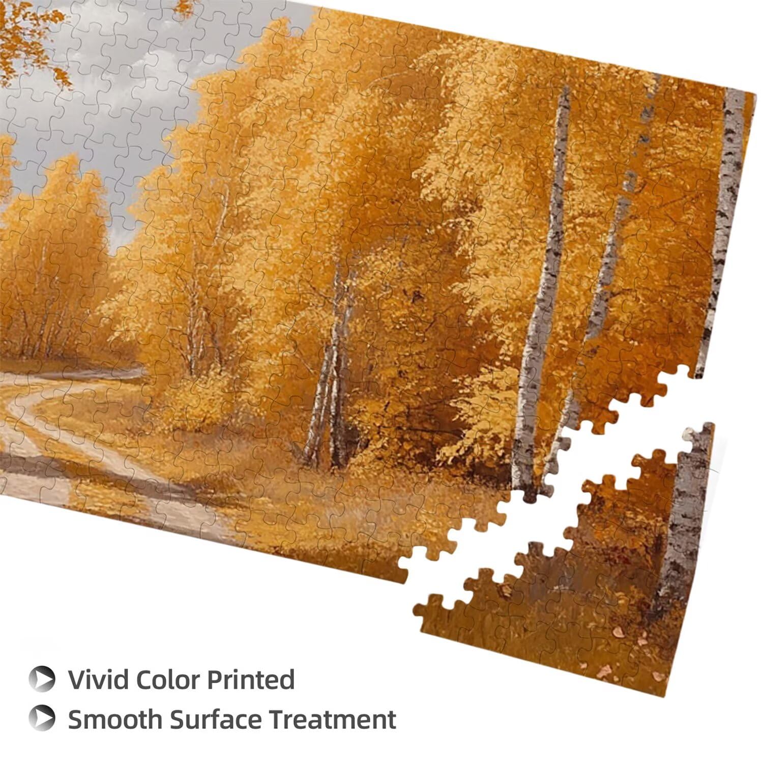 Drewniane puzzle dla dorosłych 1100 sztuk | jesienny las | Zabawki edukacyjne | Puzzle dla dorosłych i dekoracje rodzinne | Rozmiar 87 x 42 cm | Prezent dla dorosłych | Prezenty świąteczne x-821