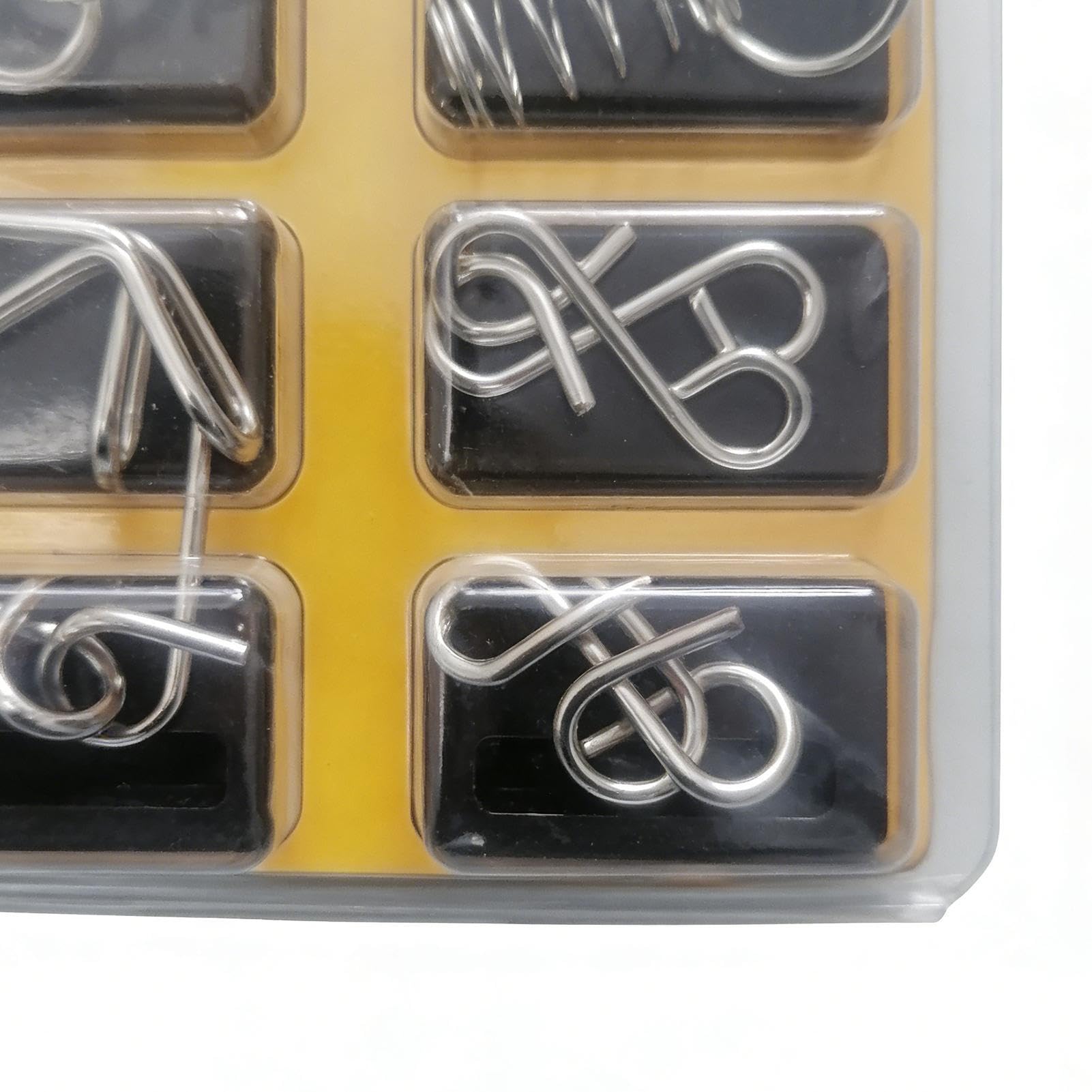 Yilloog Metal Wire Puzzle Set of 8 with Pouch, Brain Teaser Puzzles IQ Test Ring Disentanglement Unlock Interlock Game Trick Metal for Party Favor Challenge(A Style Yilloog Metal Wire Puzzle Set of 8 with Pouch, Brain Teaser Puzzles IQ Test Ring Disentanglement Unlock Interlock Game Trick Metal for Party Favor Challenge(A Style