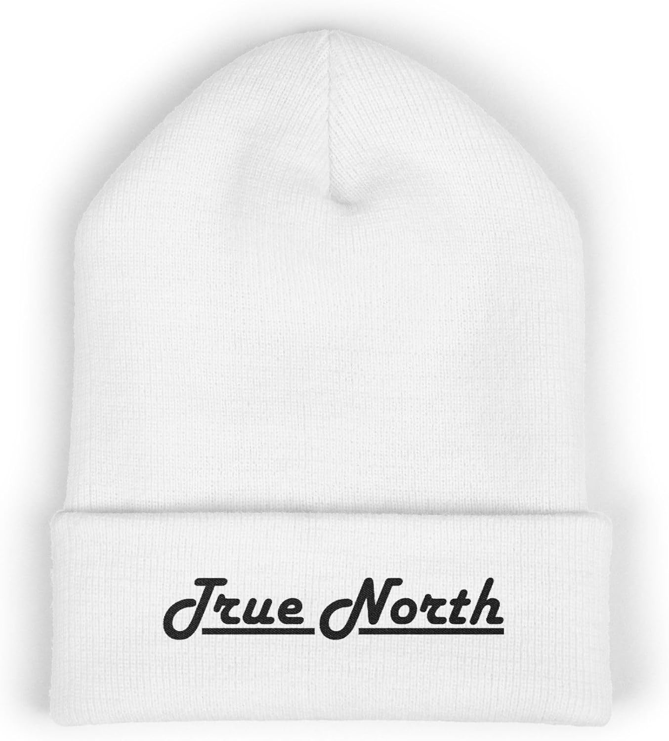 Premium Classic Cuffed Beanie Hat - True North Embroidered Message