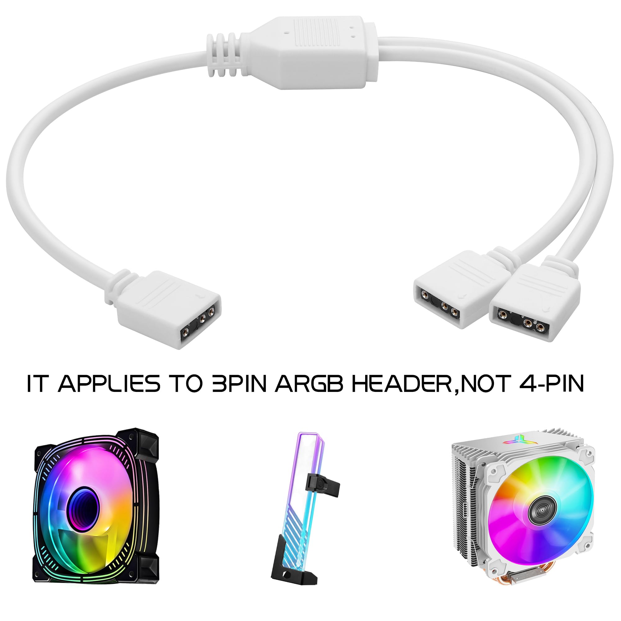 YAODHAOD Cable divisor ARGB de 12 V 4 pines RGB 5 V 3 pines y cable de extensión (1 a 2, ARGB)