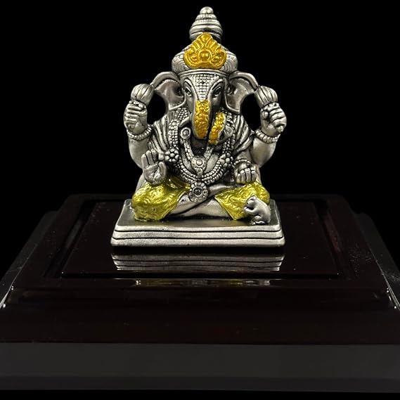 Balaji 999 Pure Silver Antique Ganesha Idol/Statue/Murti (Figurine #54)
