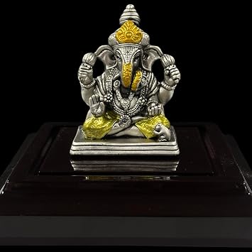 Balaji 999 Pure Silver Antique Ganesha Idol/Statue/Murti (Figurine #54)