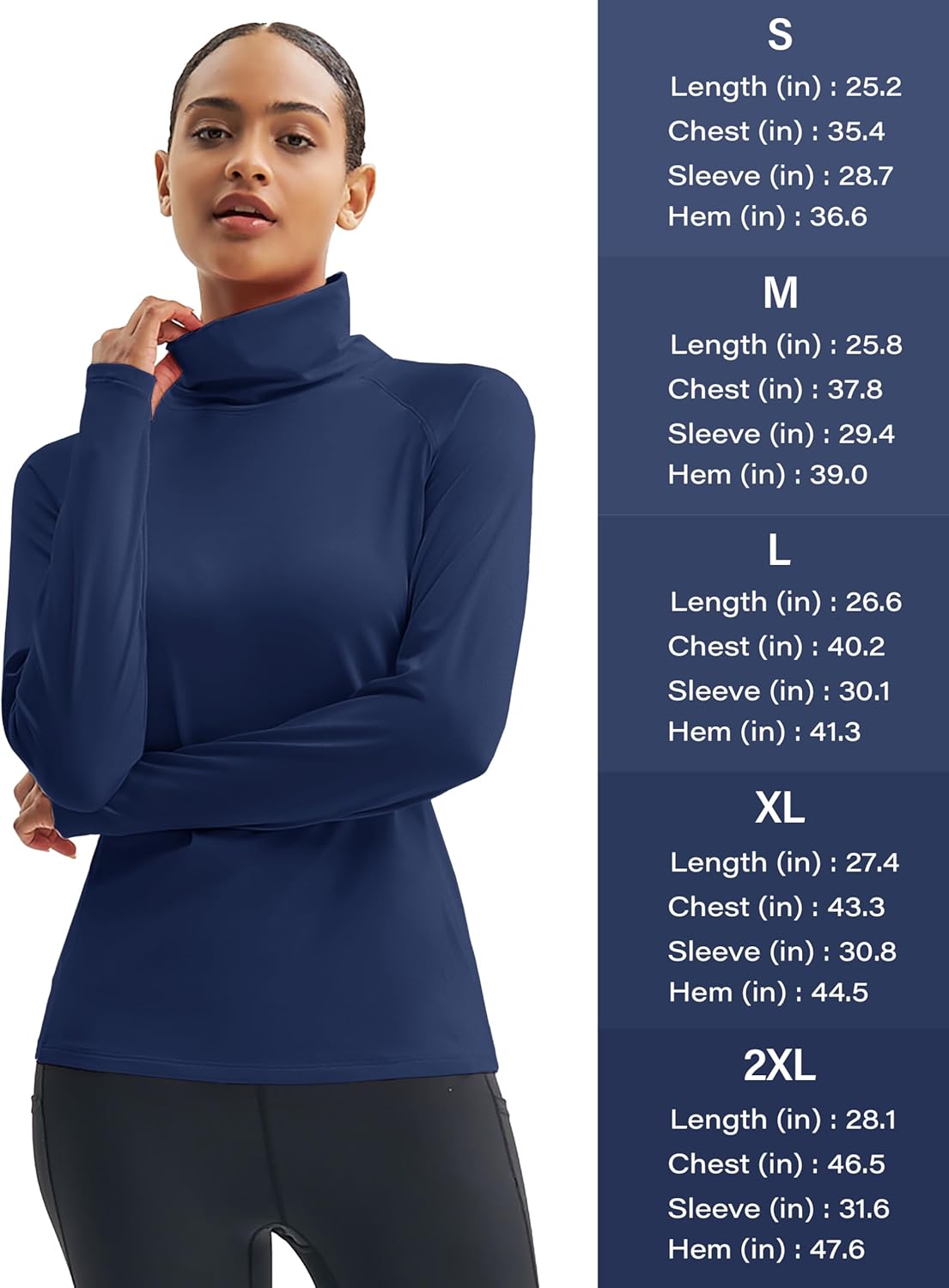 MAGCOMSEN Women's Thermal Shirts Mock Turtleneck Long Sleeve Undershirt Fleece Base Layer Top with Thumb Holes - Image 6