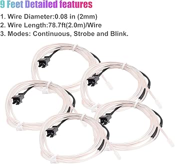 Amazon.co.jp: YnGia ELワイヤー ネオンワイヤー エレクトロ