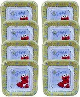 Amscan Licensed Birthday Celebration Party Supplies Plate Set of 8 pcs Intended for Elmo's 1st Birthday Beginnings Theme Multicolor - Officially Licensed