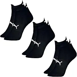 Kit 03 Pares de Meia Puma Sapatilha Esportiva Poliamida Dry Arco de Apoio e Faixa de Ventilação Adulto Unissex