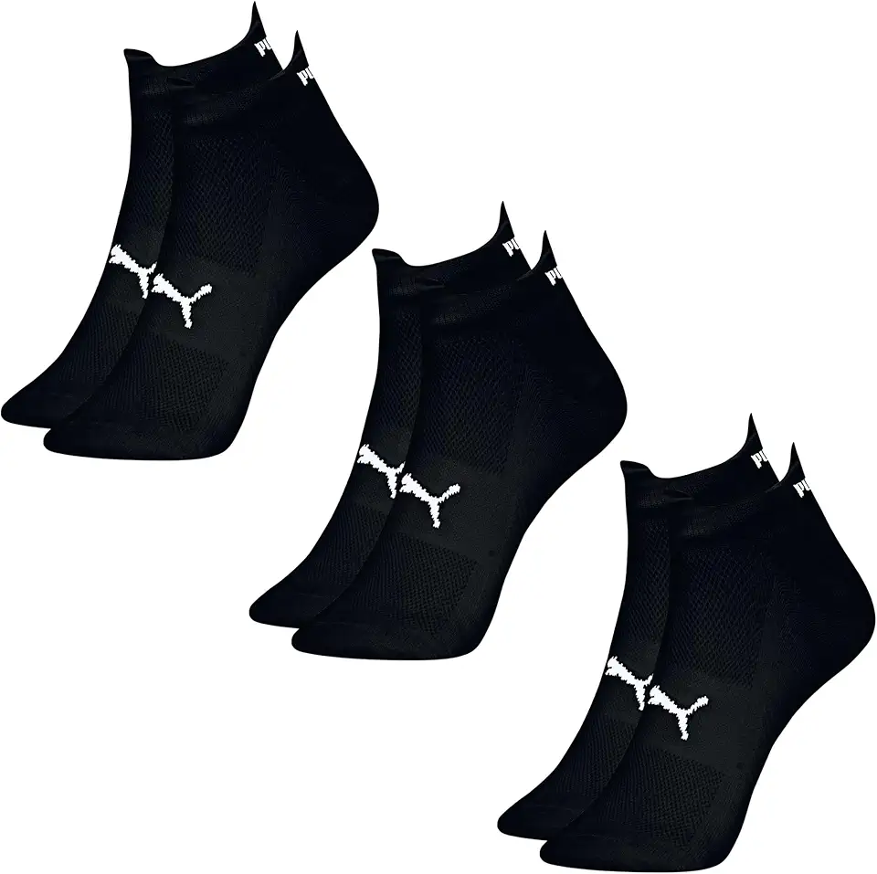 Kit 03 Pares de Meia Puma Sapatilha Esportiva Poliamida Dry Arco de Apoio e Faixa de Ventilação Adulto Unissex