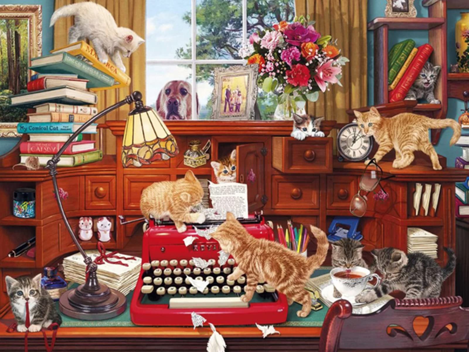 Puzzle 5000 pièces chat en bois robuste grand format pour rompre avec le stress des écrans