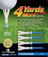 Greenkeeper 4 Yards More Golf Tees 3-1/4 Inch - Proven Distance Boost, Straighter Drives, Durable 4-Pack