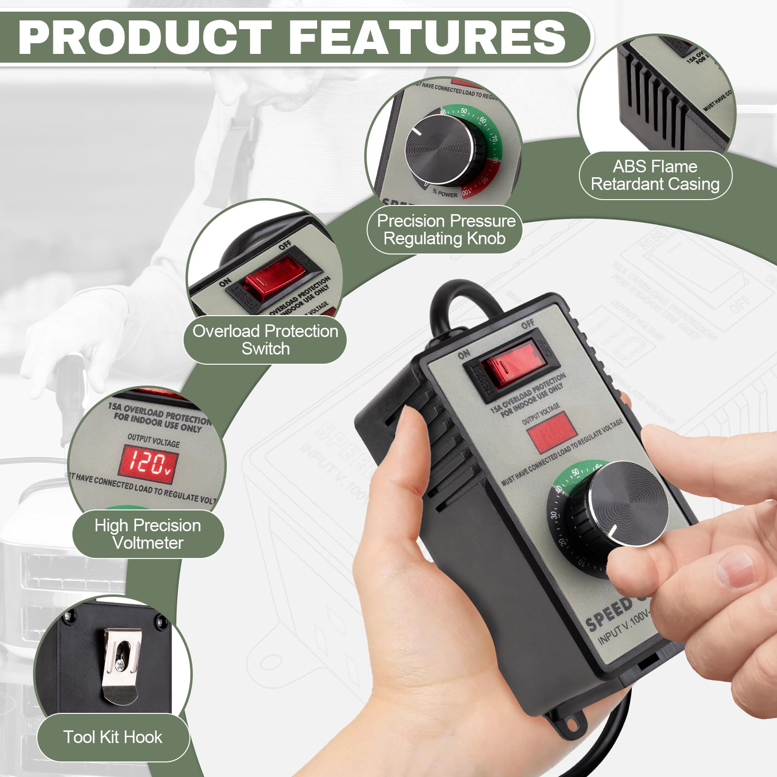 Vari Speed Regulator Snapklik.com : AC Motor Speed Controller 100V-120V 15A Variable Speed ...