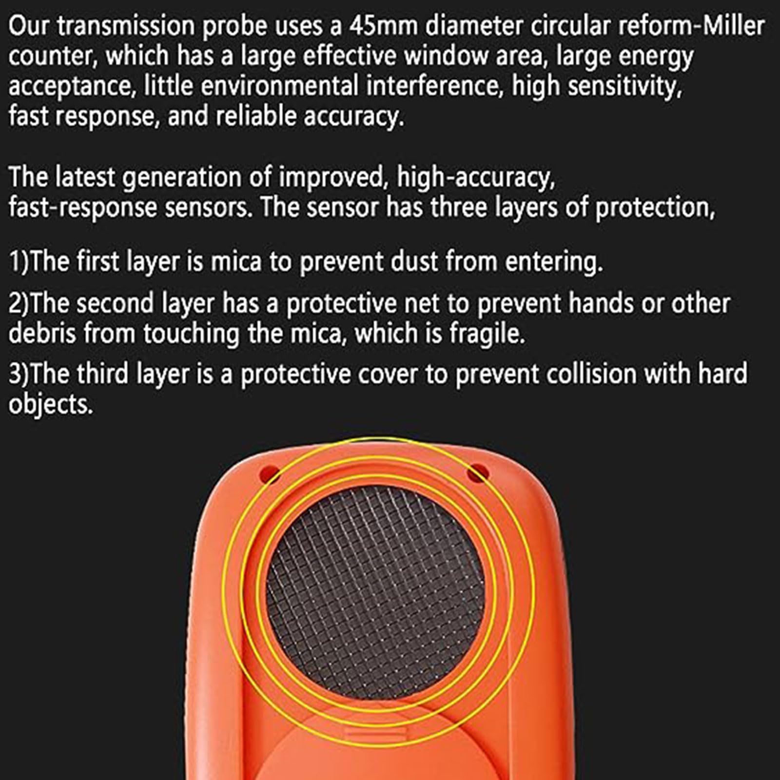 JITEM Geiger Counters Professioneller Strahlungsdetektor, High-Range-Hand-Geigerzähler, Alpha, Beta, Gamma, Röntgenstrahlen, radioaktives hochpräzises Strahlungsdetektionsinstrument, MR-50