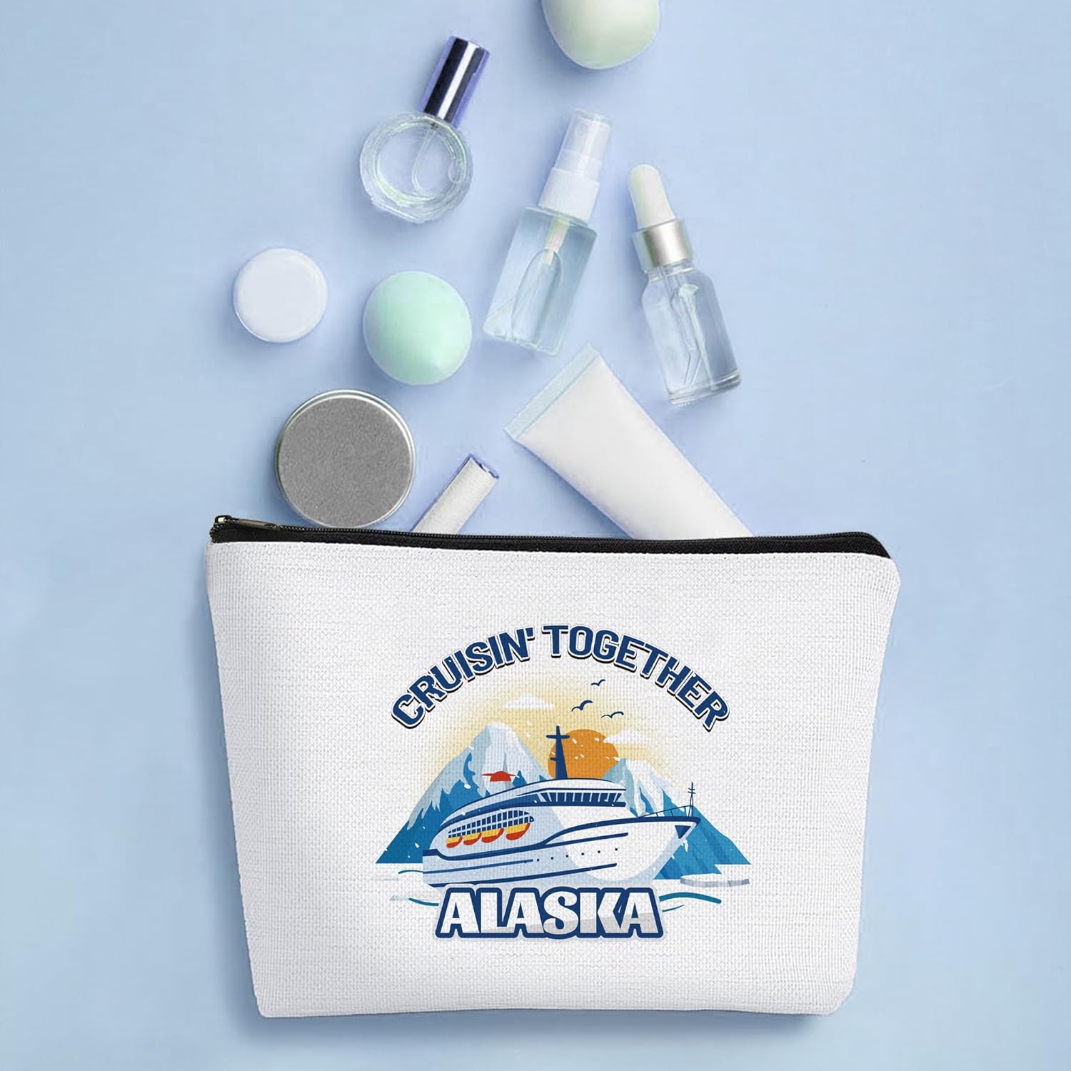 Alaska Cruise Gift Travel Makeup Bags Cruise Ship Beach Cosmetic Bags for Cruise Lovers Alaska Cruise Essentials for Women Girls - Image 3