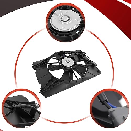 Miniatura 4 de PartsFlow Conjunto de ventilador de refrigeración del radiador Lado del conductor izquierdo LH 19015RJEA01 Montaje para Honda Ridgeline 2006 2007