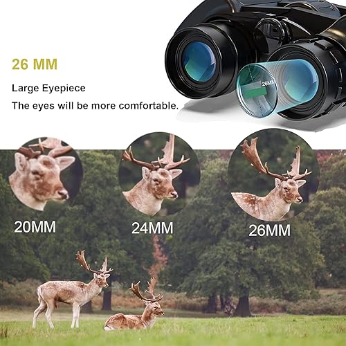 Miniatura 4 de Prismáticos de caza de 20 x 50 para adultos de alta potencia, binoculares impermeables de fácil enfoque con visión de poca luz para observación de